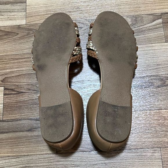 Cato Women’s Braided Straps Slip On Flat Sandals Brown Gold Size 8‎ - Picture 7 of 8